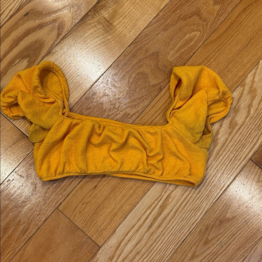 H&M Divided Mustard Yellow cropped top